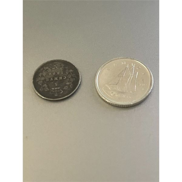 NEWFOUNDLAND 5CENT COIN & SILVER(2.34G), 10CENT COIN
