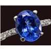 Image 1 : PLATINUM (2.93G), TANZANITE(0.6CT), DIAMOND (0.05CT) RING, SIZE 5.5, APPRAISED INSURANCE VALUE $2380