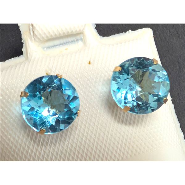 14K(0.74G), BLUE TOPAZ(2.75CT) EARRING, SUGGESTED RETAIL VALUE $800