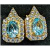 Image 1 : SILVER(5.83G), BLUE TOPAZ(3CT) EARRING, SUGGESTED RETAIL VALUE $480