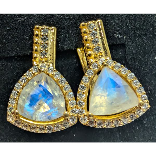 SILVER(4.62G), MOONSTONE(APP 2CT) EARRING, SUGGESTED RETAIL VALUE $360