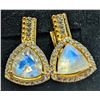 Image 1 : SILVER(4.62G), MOONSTONE(APP 2CT) EARRING, SUGGESTED RETAIL VALUE $360