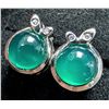 Image 1 : SILVER(4.67G), CHALCEDONY EARRING, SUGGESTED RETAIL VALUE $360