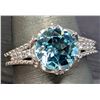 Image 1 : SILVER(4.29G), BLUE TOPAZ(2CT) RING, SUGGESTED RETAIL VALUE $320