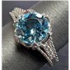 Image 2 : SILVER(4.29G), BLUE TOPAZ(2CT) RING, SUGGESTED RETAIL VALUE $320