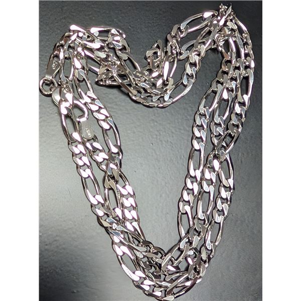 SILVER(13G), RHODIUM PLATED ITALIAN CHAIN 24", SUGGESTED RETAIL VALUE $300