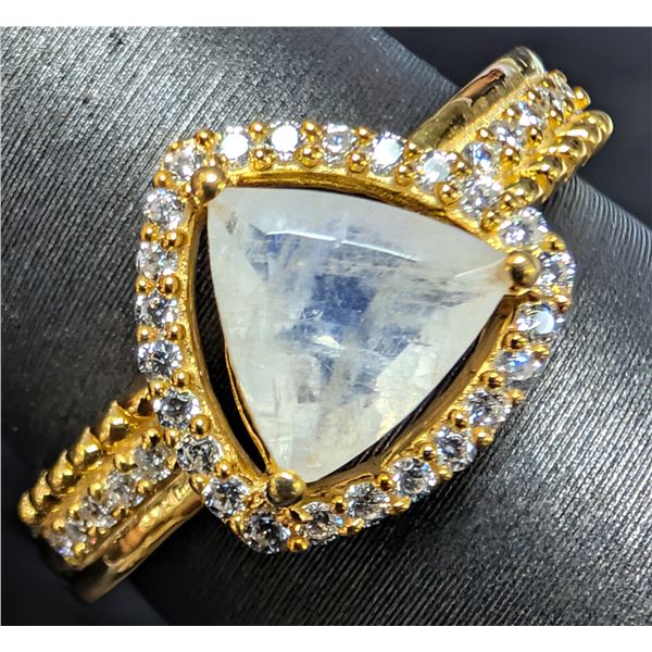 SILVER(3.61G), MOONSTONE(APP 1CT) RING, SUGGESTED RETAIL VALUE $280