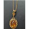 Image 2 : SILVER(5.15G), AMBER NECKLACE 16-18"