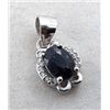 Image 1 : 1.3 CT CERTIFIED SILVER SAPPHIRE GEMSTONE PENDANT ($1,078 APPRAISAL): *APPRAISAL NOT GUARANTEED*