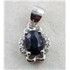 Image 2 : 1.3 CT CERTIFIED SILVER SAPPHIRE GEMSTONE PENDANT ($1,078 APPRAISAL): *APPRAISAL NOT GUARANTEED*