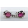 Image 1 : 2.5 CT CERTIFIED SILVER RUBY GEMSTONE EARRINGS ($2,127 APPRAISAL): *APPRAISAL NOT GUARANTEED*