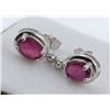 Image 2 : 2.5 CT CERTIFIED SILVER RUBY GEMSTONE EARRINGS ($2,127 APPRAISAL): *APPRAISAL NOT GUARANTEED*