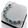 Image 2 : 6 CT CERTIFIED SILVER EMERALD GEMSTONE BRACELET ($3,872 APPRAISAL): *APPRAISAL NOT GUARANTEED*