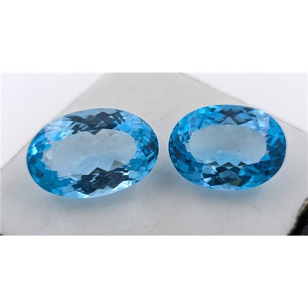 41.26 CT CERTIFIED ROYAL BLUE TOPAZ GEMSTONE PAIR ($8,160 APPRAISAL): *APPRAISAL NOT GUARANTEED*
