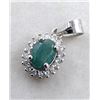 Image 2 : 1.2 CT CERTIFIED SILVER EMERALD GEMSTONE PENDANT ($836 APPRAISAL): *APPRAISAL NOT GUARANTEED*