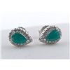 Image 1 : 2.4 CT CERTIFIED SILVER EMERALD GEMSTONE EARRINGS ($1,376 APPRAISAL): *APPRAISAL NOT GUARANTEED*