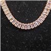 Image 2 : *NEW* 18K GOLD PLATED 5MM EMERALD CUT SIMULATED DIAMOND (CZ) TENNIS NECKLACE: 16.5" LONG