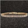 Image 1 : *NEW* 18K GOLD PLATED 5MM EMERALD CUT SIMULATED DIAMOND (CZ) TENNIS BRACELET