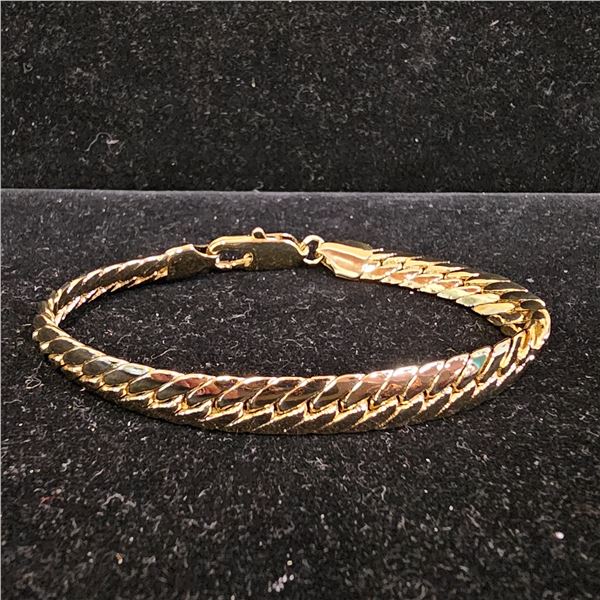 *NEW* GOLD PLATED 8MM SERPENTINE BRACELET: 8" LONG