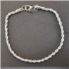 Image 1 : *NEW* .925 SILVER 3MM TWISTED ROPE BRACELET: 8.5" LONG