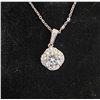 Image 2 : *NEW* .925 SILVER 2CT MOISSANITE LAB DIAMOND WAVE HALO NECKLACE: 16" -18" LONG