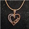 Image 2 : *NEW* 18K GOLD PLATED 25MM SIMULATED DIAMOND (CZ) MOM HEART NECKLACE: 19" LONG