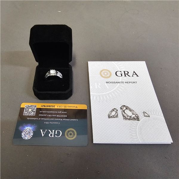 *NEW* .925 SILVER 1 CT MOISSANITE LAB DIAMOND MAN'S RING: RESIZEABLE
