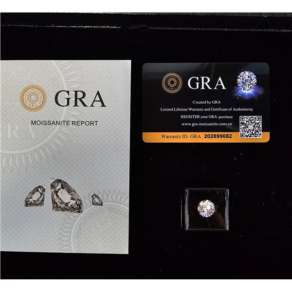 *NEW* 5CT ROUND, BRILLIANT CUT MOISSANITE LAB DIAMOND: GH, VVSI, GRA REPORT