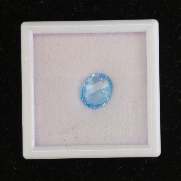 *NEW* 3.9CT UNTREATED NATURAL OVAL CUT SWISS BLUE TOPAZ: 9MM X 11MM
