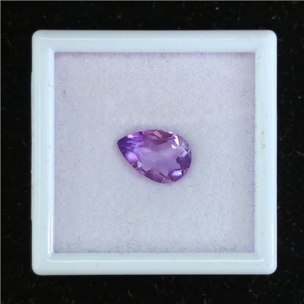 *NEW* 3.6CT UNTREATED NATURAL PEAR CUT ROYAL AMETHYST: 8.6MM X 12.7MM