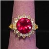 Image 1 : 5 CT RED MOISSANITE LAB RING: SIZE 7.75