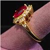 Image 2 : 5 CT RED MOISSANITE LAB RING: SIZE 7.75