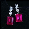 Image 1 : 8 CTW RED MOISSANTIE LAB EARRINGS