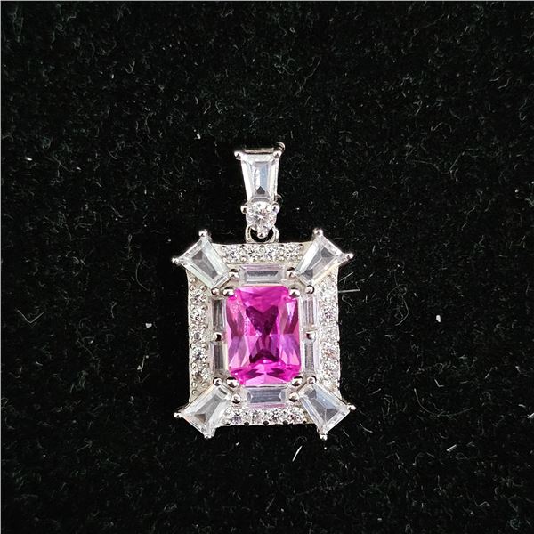 PINK MOISSANITE LAB PENDANT