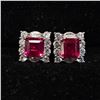 Image 1 : RED MOISSANITE LAB EARRINGS