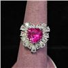 Image 1 : PINK HEART SHAPED MOISSANITE LAB RING: SIZE 7.75