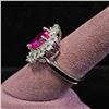 Image 2 : PINK HEART SHAPED MOISSANITE LAB RING: SIZE 7.75