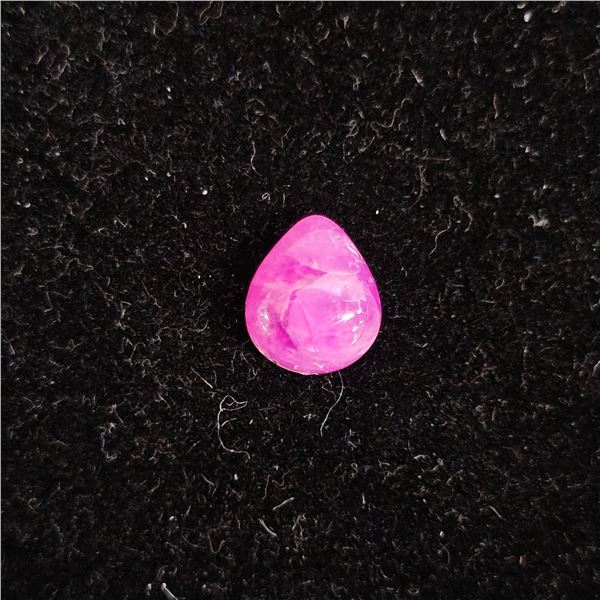 2.6 CT 8.5MM X 7.5MM PEAR CABOCHON NATURAL PINKISH RED BURMA RUBY GEMSTONE