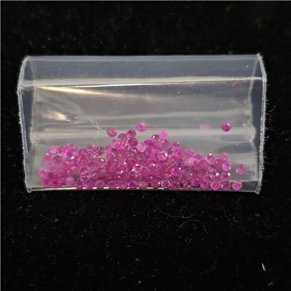 4.02CTW 1.7MM NATURAL ROUND CUT RED PINK MOZAMBIQUE RUBY GEMSTONES: 125PCS