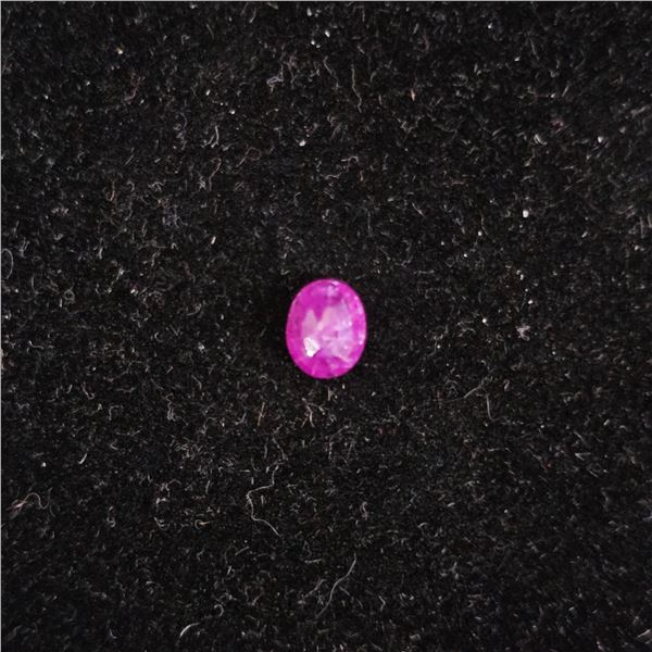 1.36CT 6.5MM X 5.2MM OVAL NATURAL UNHEATED PUPLISH RED AFRICAN RUBY GEMSTONE