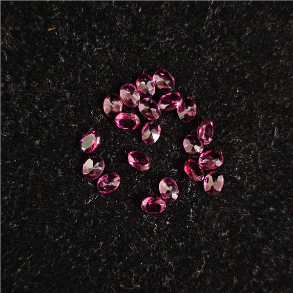 4.50CTW OVAL CUT NATURAL PURPLE RHODOLITE GARNET GEMSTONES: 20PCS
