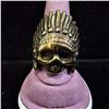 Image 1 : BRASS SKULL BIKER RING: SIZE 13