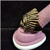 Image 2 : BRASS SKULL BIKER RING: SIZE 13