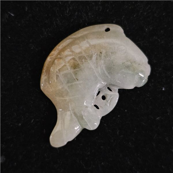 CARVED JADE FISH PENDANT
