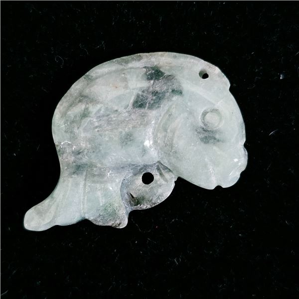 CARVED JADE FISH PENDANT