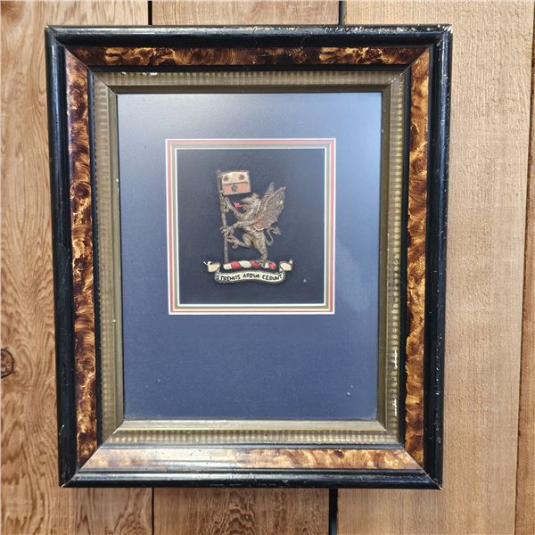 FRAMED EMBROIDERY OF THE UNIVERSITY OF SOUTH HAMPTON CREST