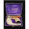 Image 1 : ANTIQUE COMPANION MEERSCHAUM PIPE SET W/2 BOWLS & 1 AMBER COLOURED STEM *1 BOWL IS BROKEN NEAR THE