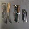 Image 1 : TRUFLITE THROWING KNIFE, OLD HICKORY SKINNING KNIFE & HUNTING KNIFE (ALL WITH SHEATHS)