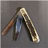 Image 6 : REHWAPPEN STAG HANDLE KNIFE, BROWNING STEEL SHARPENER & (2) FOLDING KNIVES