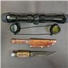 Image 1 : RUGER 4X32 RIFLE SCOPE & GERMAN STAG HANDLE KNIFE